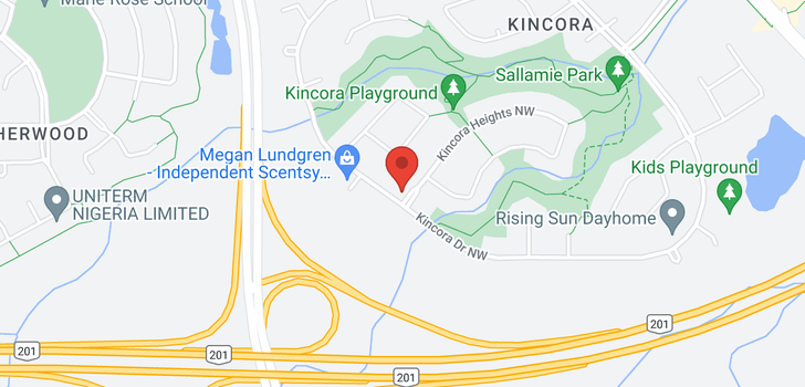 map of 389 Kincora Drive NW